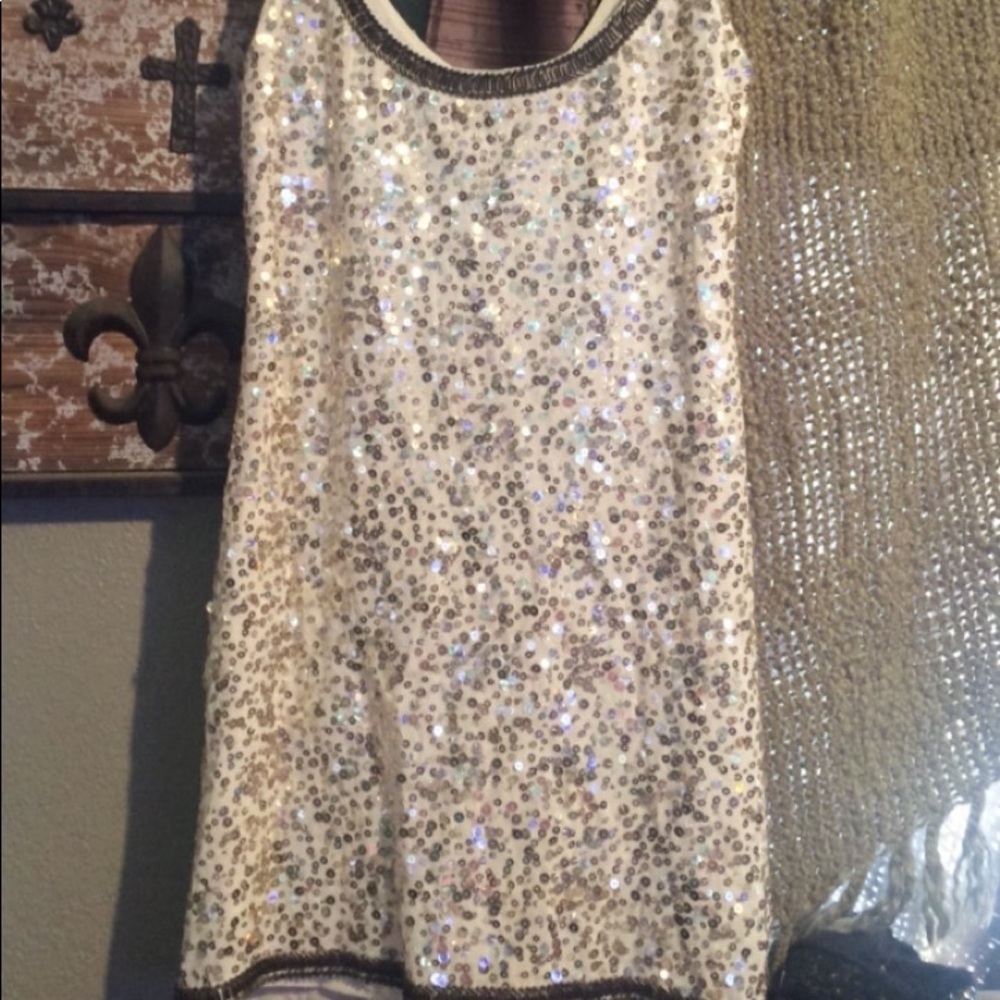 Beaded sequins cocktail dress